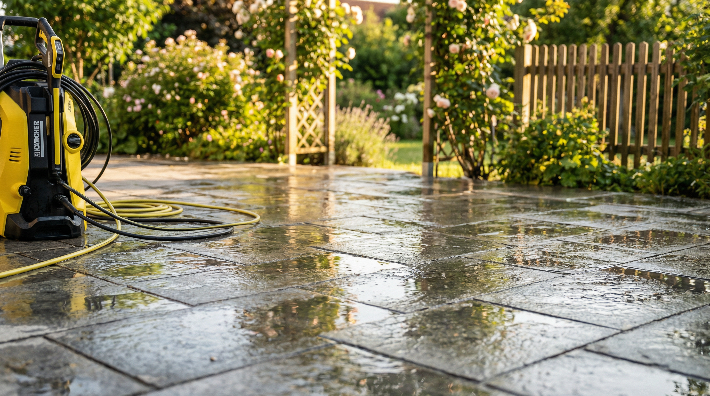 Frisch gereinigte Terrasse